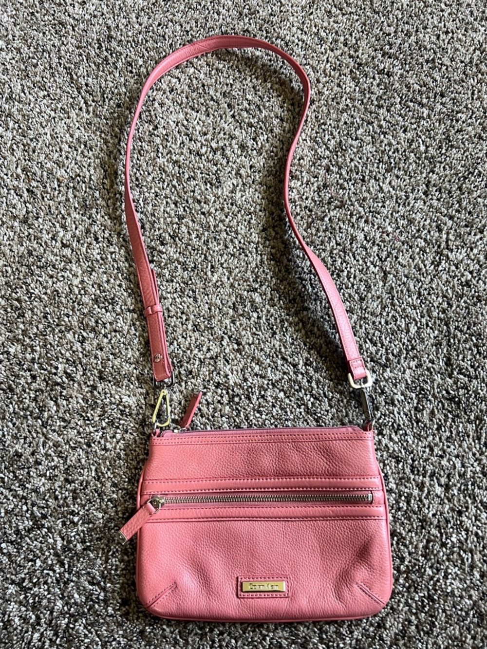 Calvin Klein Pink Leather Crossbody Bag
